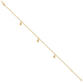14Kt Yellow Gold Womens Stars Charm Anklet